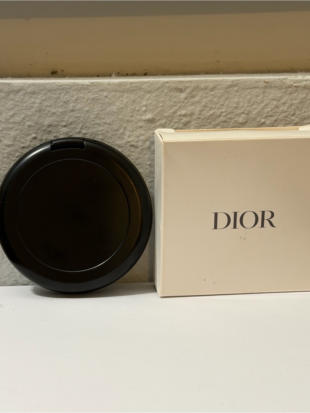 Dior Black Quilted Leather Round Compact Mirror with CD Charm - Picture 6 of 10